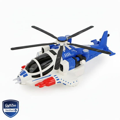 Musical Fighter Helicopter Toy Bump and Go [Kids 1-7 years]