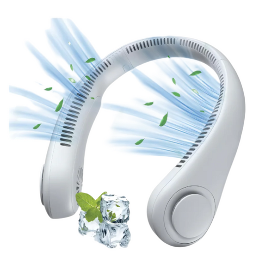 Portable Bladeless Neck Fan – 3-Speed Adjustable Cooling Fan for Travel, Desk & Bedroom