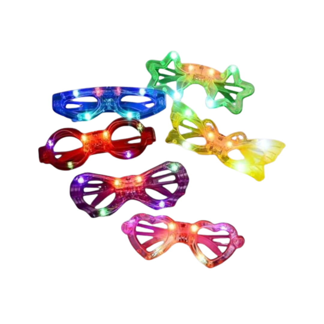 [Random design & color, 1 pcs] Kids Fancy LED Flashing Goggles | Light-Up Neon Eye Party Glasses