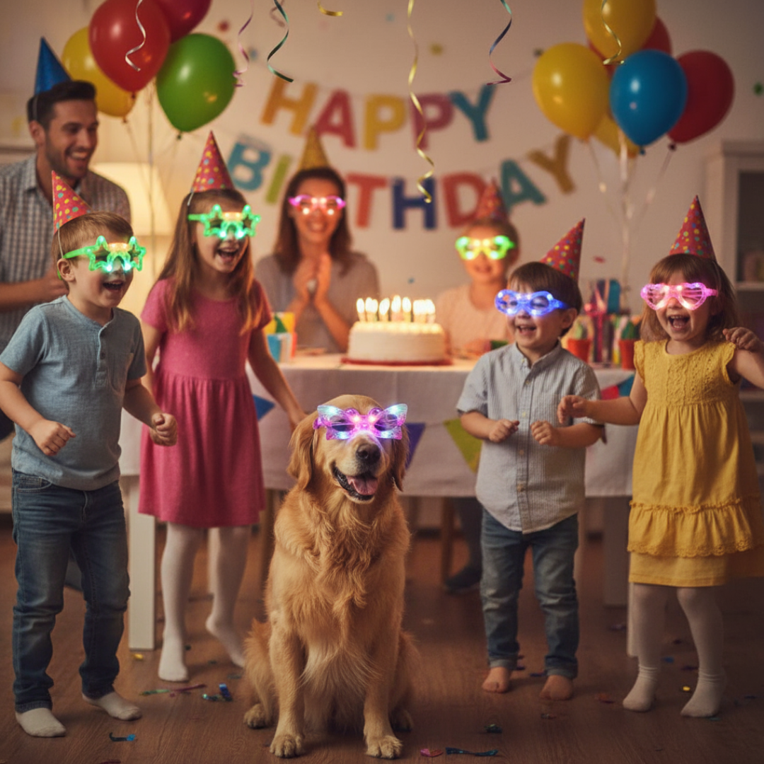 [Random design & color, 1 pcs] Kids Fancy LED Neon Flashing Goggles | Party