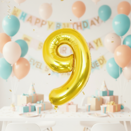 Foil/Helium 16” Balloon Number 9 for Age