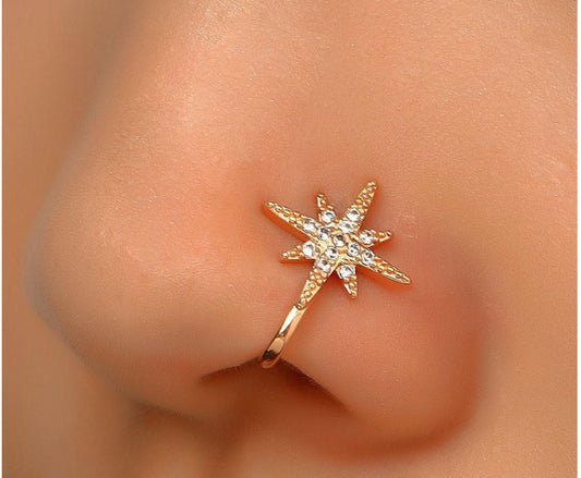 Golden Touch Nose Pin – Elegant, Lightweight & Durable