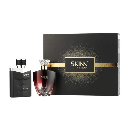 Skinn by Titan, Nude & Steele Perfume 100 mL (Pack of 2) for Men & Women | Gift Pack | Best online Price in India | Noida