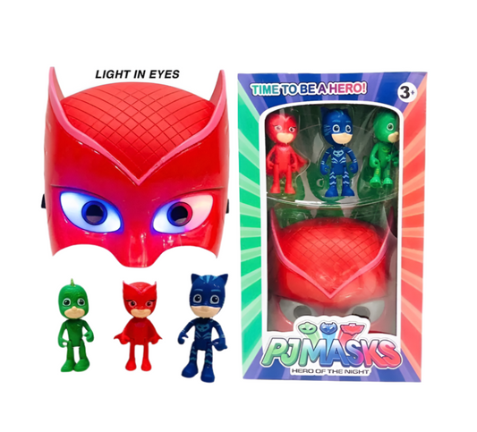 Superhero PJ Masks Toy Set - 3 Figurines with 1 Mask Playset
