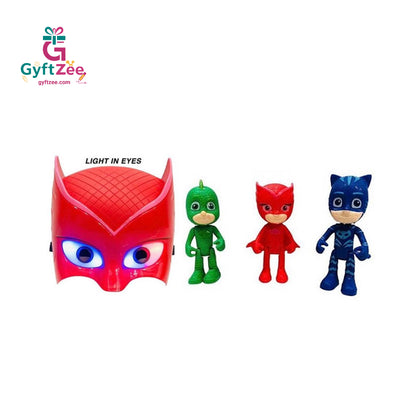 Superhero PJ Masks Toy Set - 3 Figurines with 1 Mask Playset