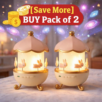 [Pack of 2] Bunny's Night Rotating Projector Lamp | USB Powered