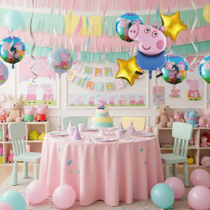 Peppa Pig Theme Balloons Set of 5 - Party decoration