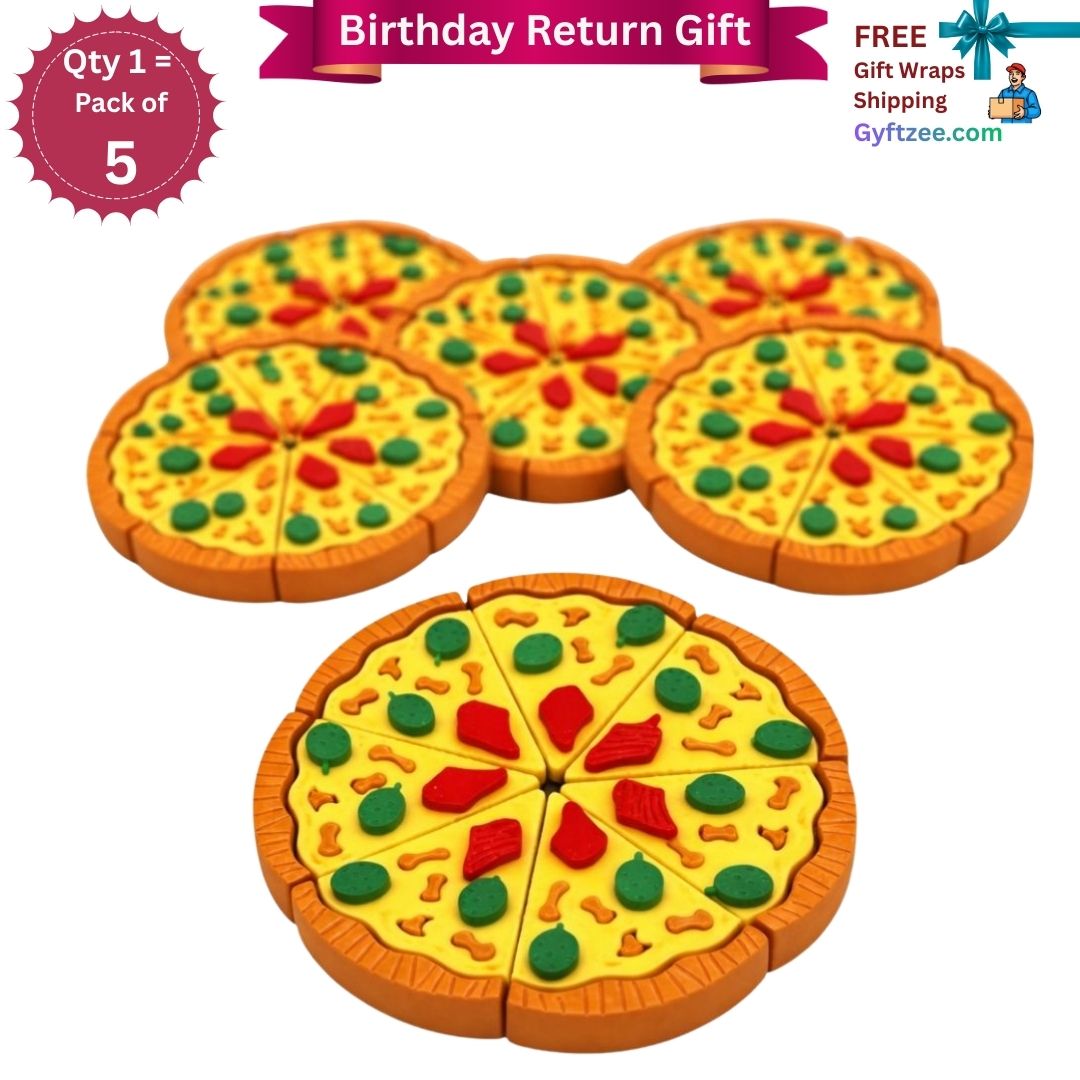 [Return Gift, Pack of 5] Eraser Pizza Shaped