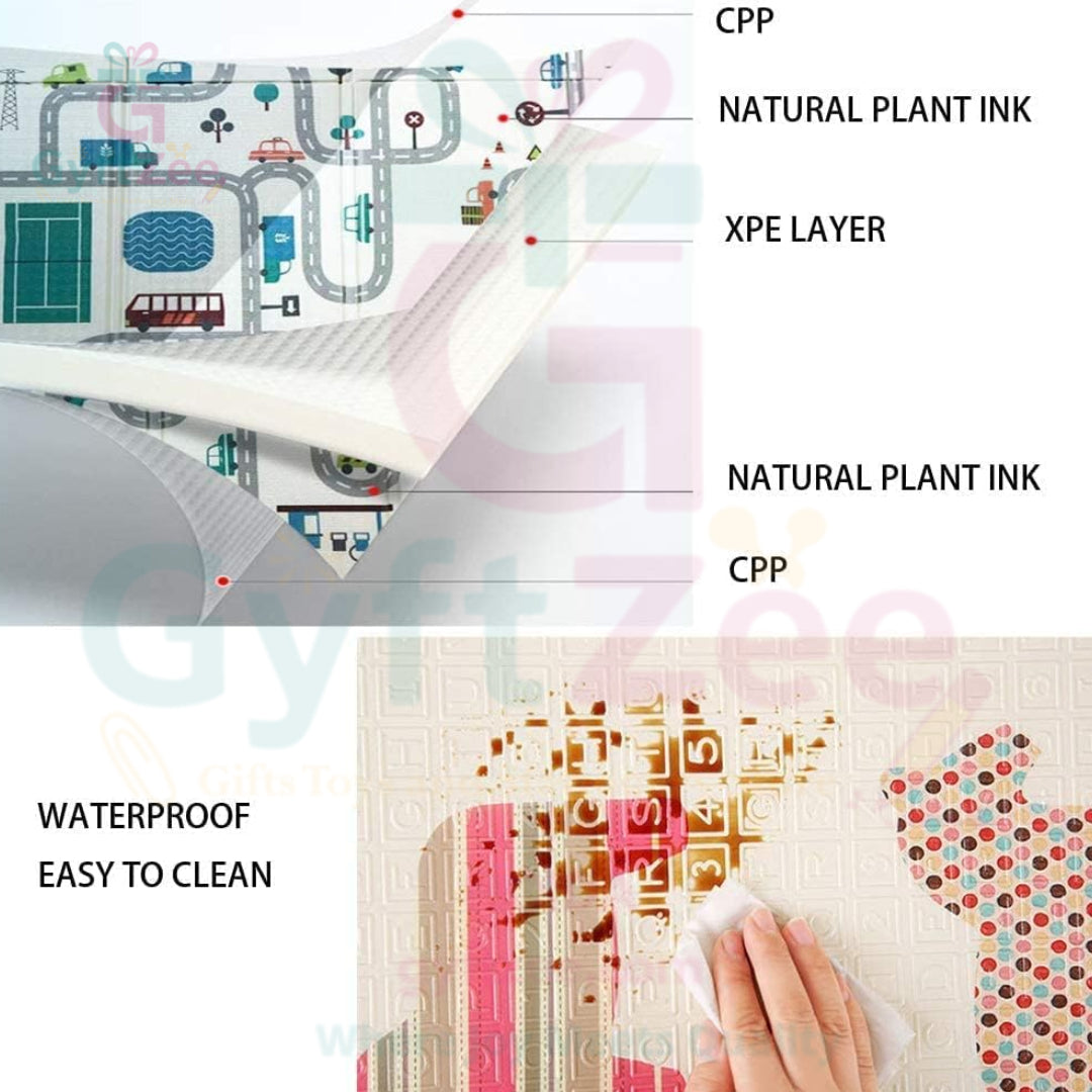 Baby Play Mat - Anti-Skid, Waterproof & Reversible (Random Design)