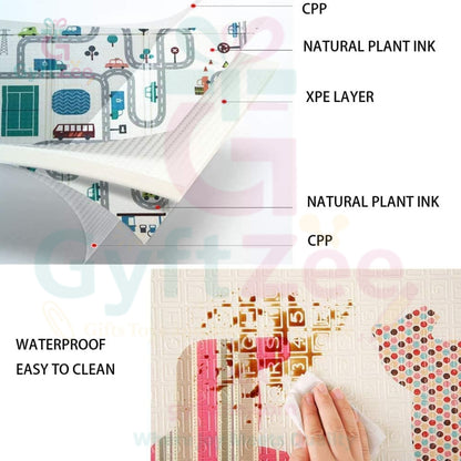 Baby Play Mat - Anti-Skid, Waterproof & Reversible (Random Design)