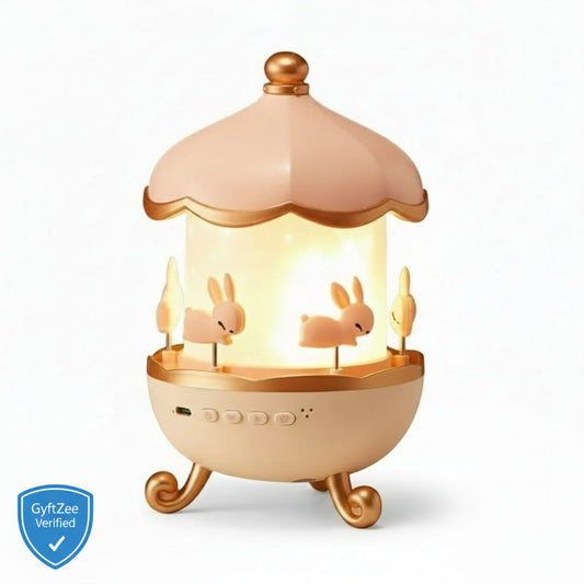 Bunny's Night Rotating Cabin Projector Lamp | 360° | USB Powered