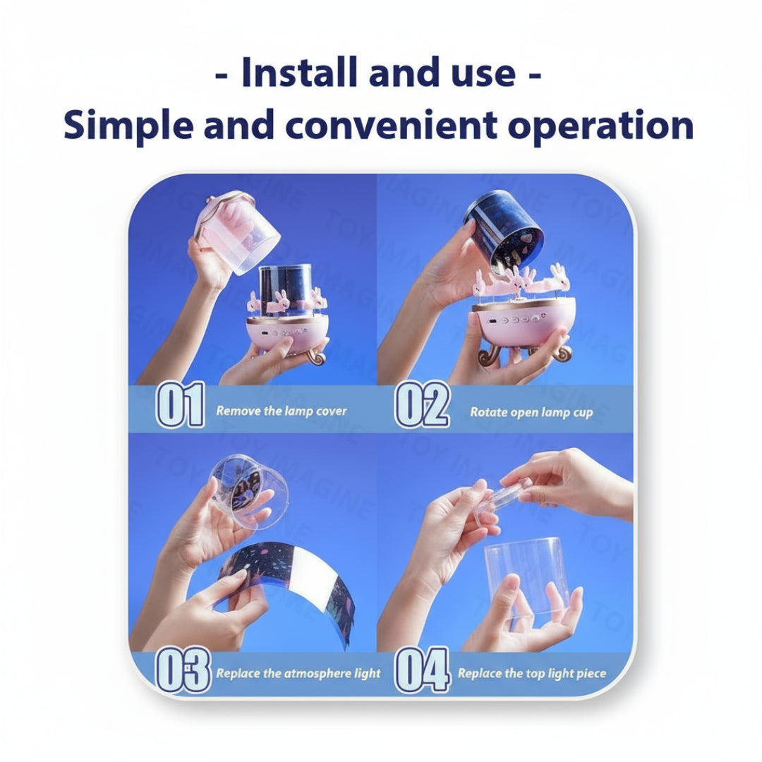 Step-by-step guide on how to install and use a product with a blue background