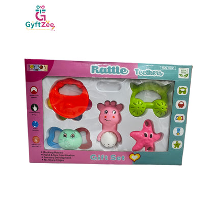 Rattle Teethers Set of 5 | Baby Teething Toys by TOYBOY
