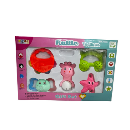 Rattle Teethers Set of 5 | Baby Teething Toys by TOYBOY