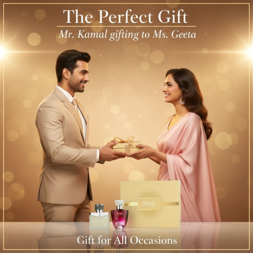 Skinn RAW & Celeste Perfume Combo [Him & Her] [50 mL Each} + Mini Jewellery Kit