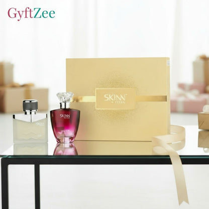 Skinn RAW & Celeste Perfume Combo [Him & Her] [50 mL Each} + Mini Jewellery Kit