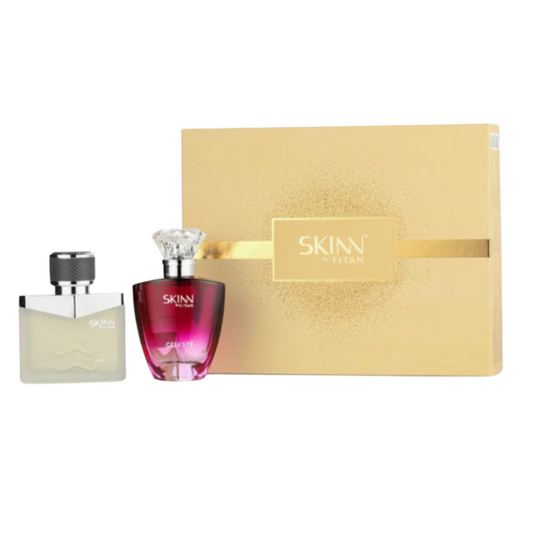 SKINN RAW and CELESTE Combo - 50 mL Each | Men & Women | GIFT Pack | Best online Price in India | Noida