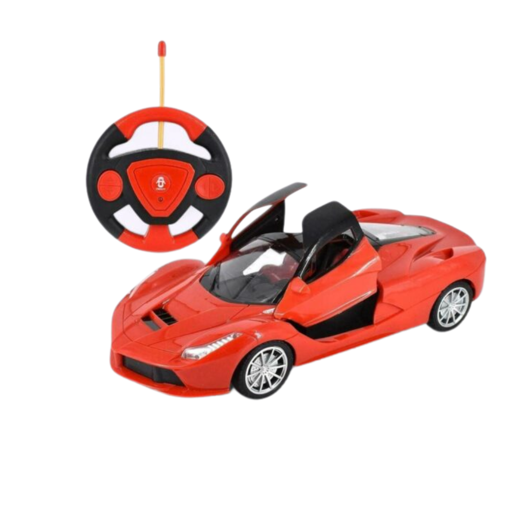 (Random color) 1:16 Scale Remote Control Rechargeable Racing Car – Booster Spray & Opening Doors