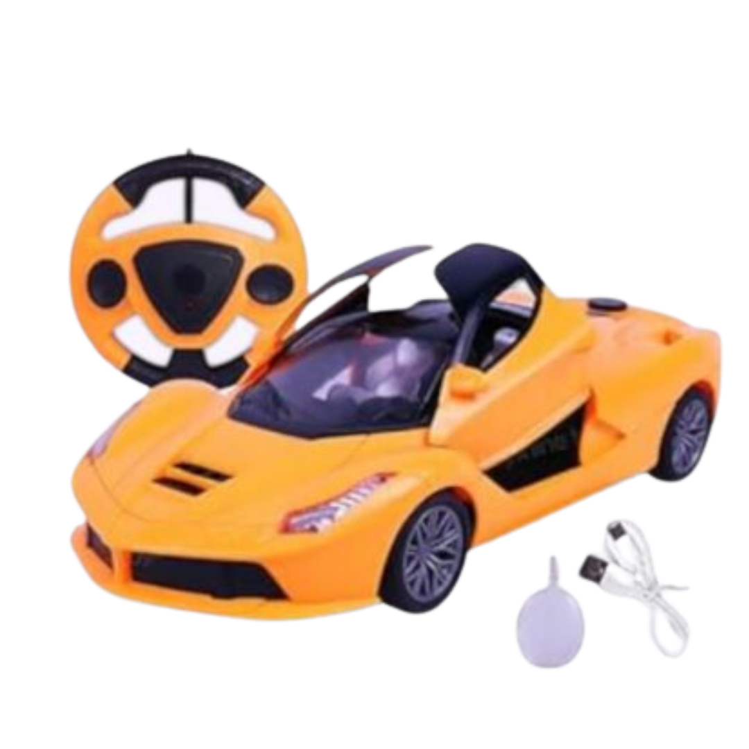 (Random color) 1:16 Scale Remote Control Rechargeable Racing Car – Booster Spray & Opening Doors