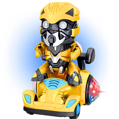 Super Stunt Robot Car Rhubarb – 3D Lightning, Music & Robot Conversion
