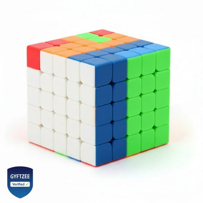 Colorful Rubik's cube with GYFTZEE logo on a white background