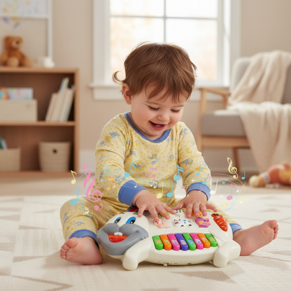 [Random color] Rabbit Musical Piano with 3 Modes, Flashing Lights & Sounds