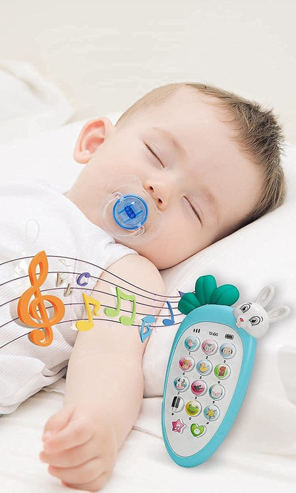 Radish-Style Rabbit Face Toy Phone – Musical & Light-Up Pretend Play for Kids & Toddlers