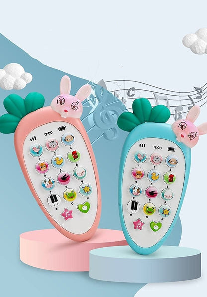 Radish-Style Rabbit Face Toy Phone – Musical & Light-Up Pretend Play for Kids & Toddlers