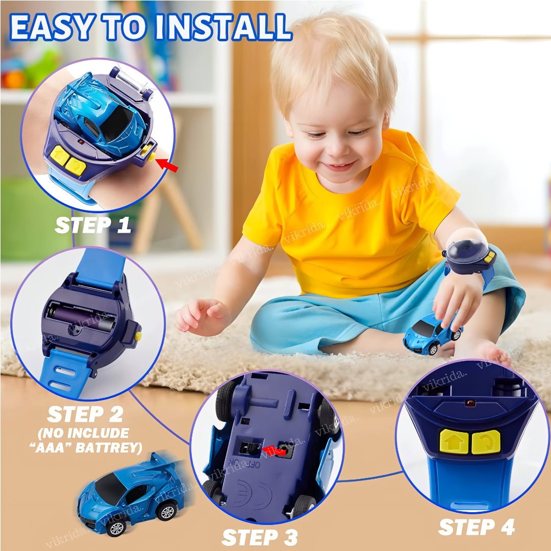 Mini Watch Car Toy – USB Rechargeable Remote Control Fun!