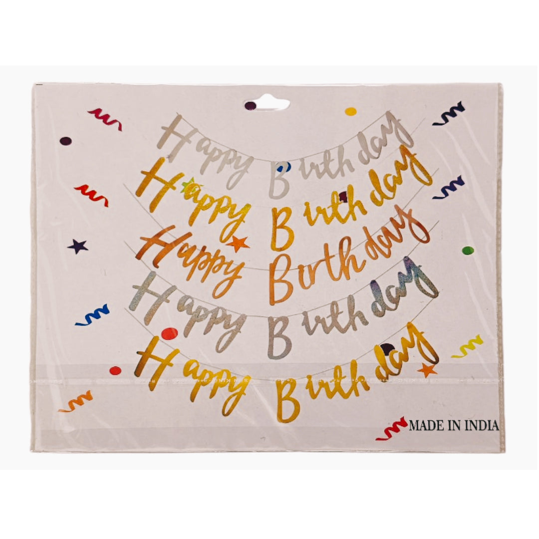 Happy Birthday Banner with String Ribbon