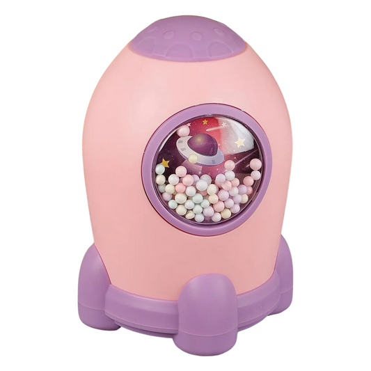 (Random color) Rocket Password Piggy Bank for Kids - with Astronaut-Themed Fun