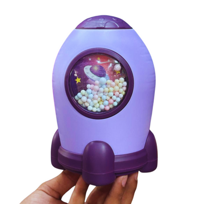 (Random color) Rocket Password Piggy Bank for Kids - with Astronaut-Themed Fun