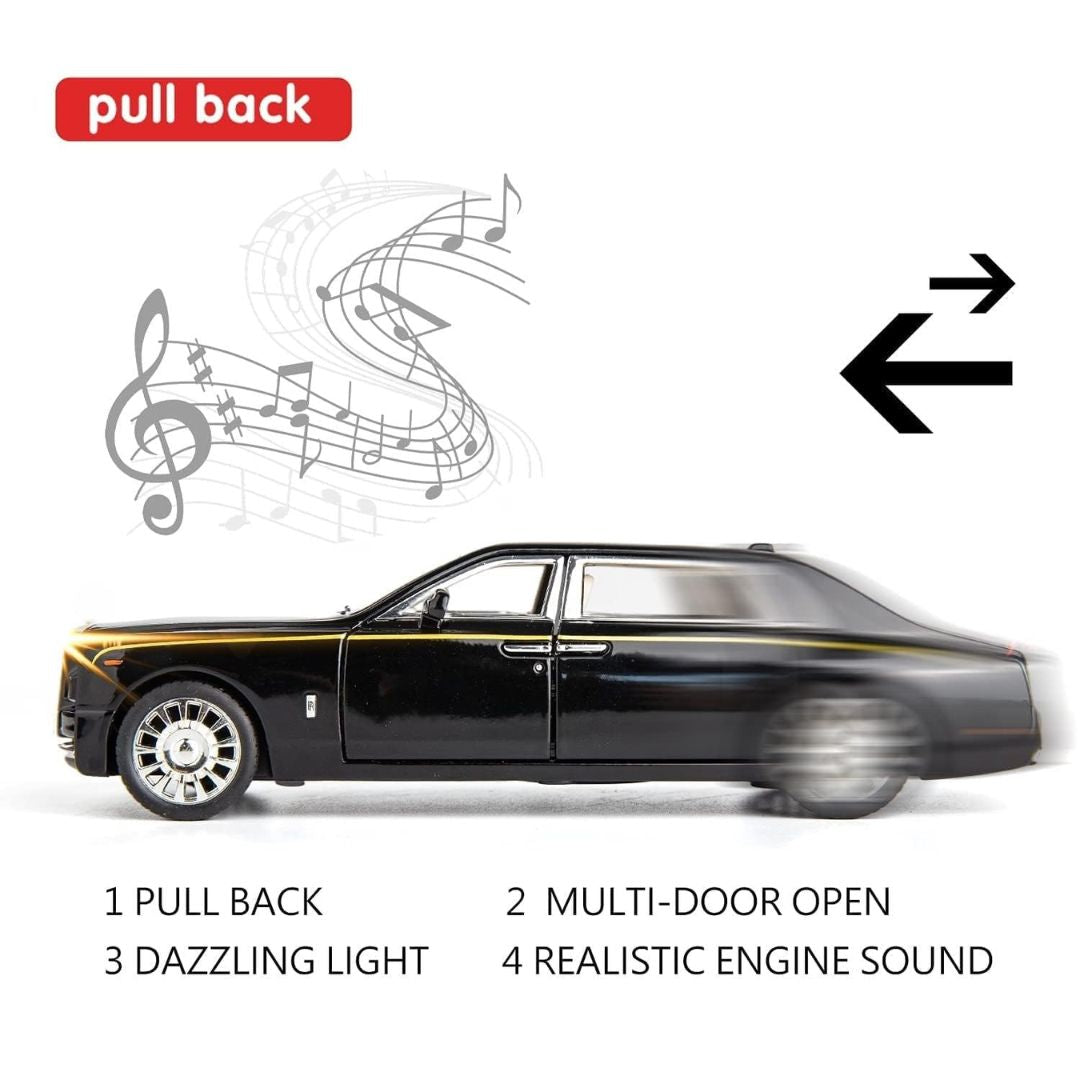1:24 Rolls-Royce Die-cast Pull Back Car [Black]