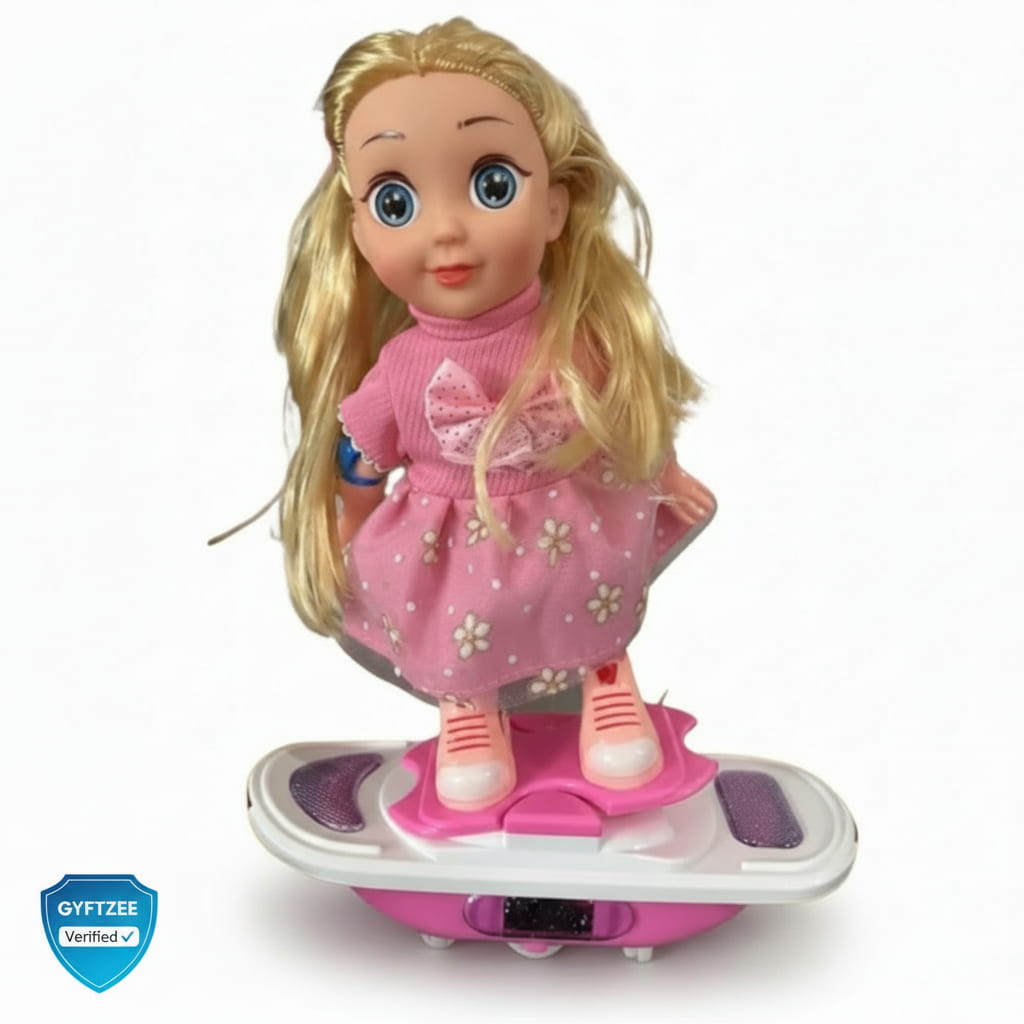[Random color] Skateboard Girl Toy | Lights & Music [Kids 2+ years]