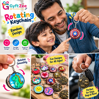 Rotating Keychain for Kids & Parents | Random Design