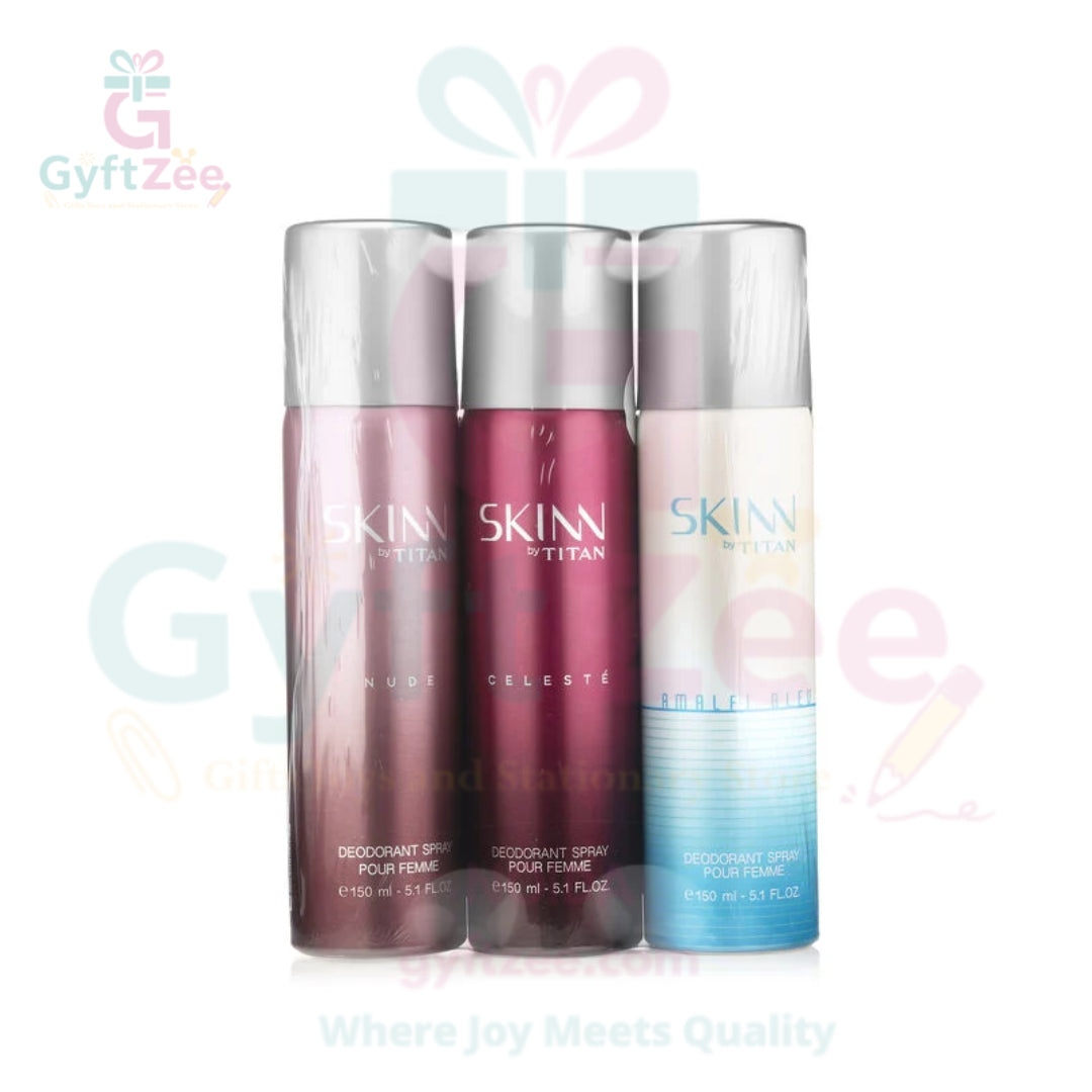 SKINN By Titan Premium DEO Combo - Celeste, Nude, Amalfi (Pack Of 3 - 150ml Each) | Best online Price in India | Noida
