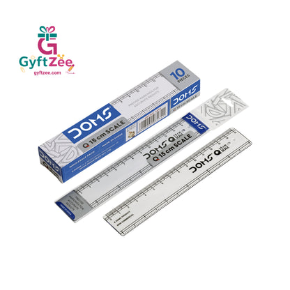 (1 piece) - DOMS Q 15 cm Scale - Precision for Drawing & Mathematics