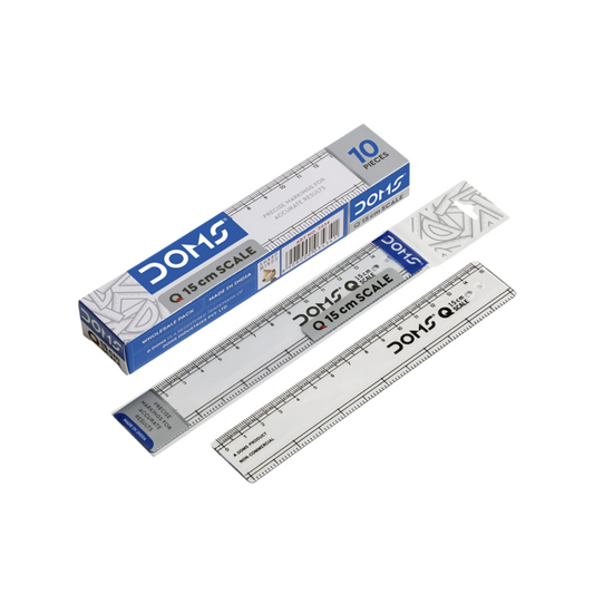 (1 piece) - DOMS Q 15 cm Scale - Precision for Drawing & Mathematics