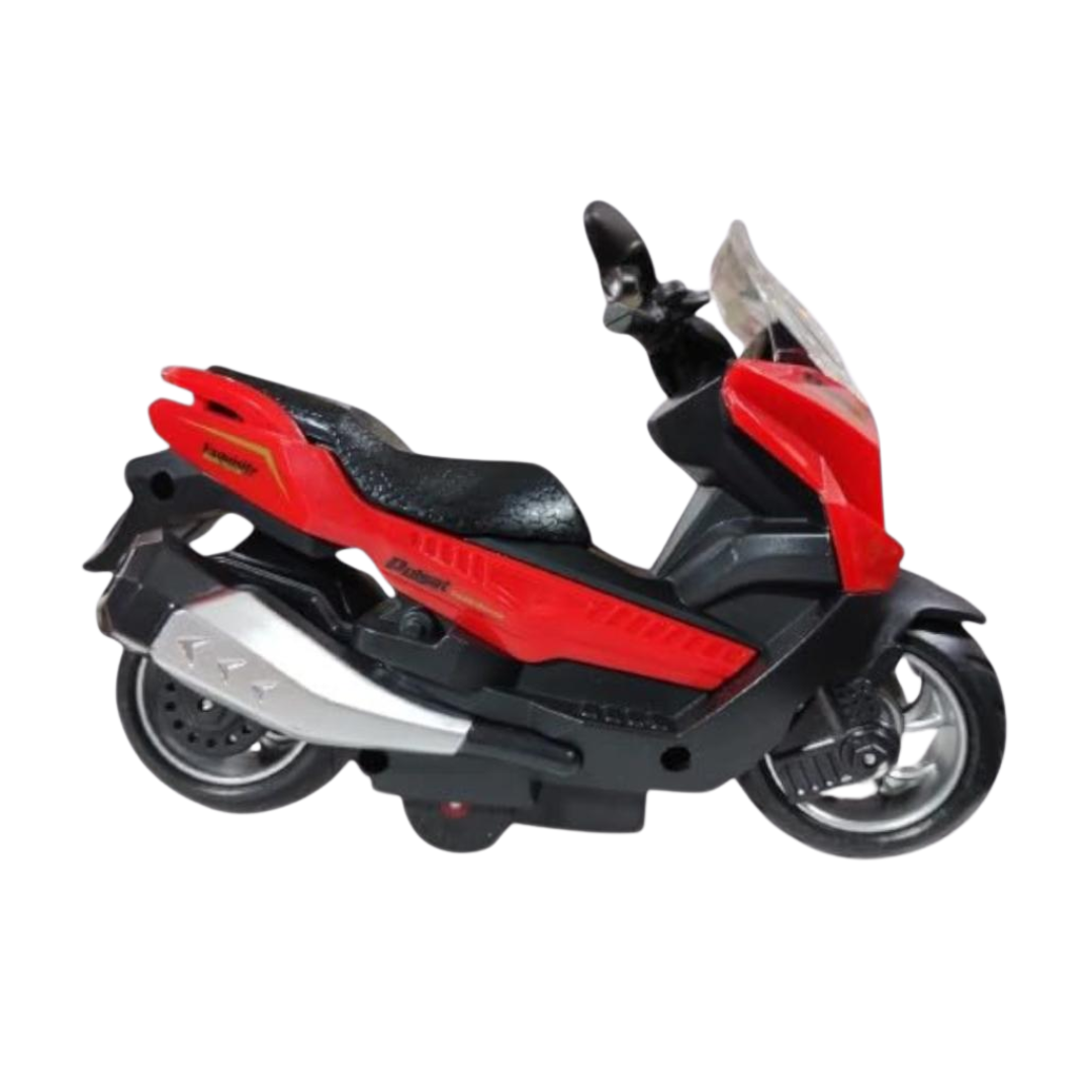 (Random Color, 1 pcs) Die-Cast Scooter Classic Car Model – Inertia Light & Music Toy for Kids 2-8 Years