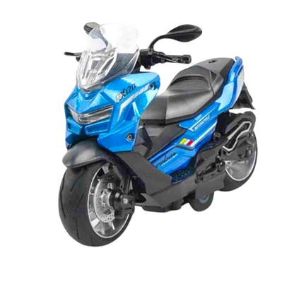 (Random Color, 1 pcs) Die-Cast Scooter Classic Car Model – Inertia Light & Music Toy for Kids 2-8 Years