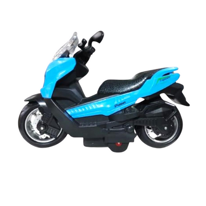 (Random Color, 1 pcs) Die-Cast Scooter Classic Car Model – Inertia Light & Music Toy for Kids 2-8 Years