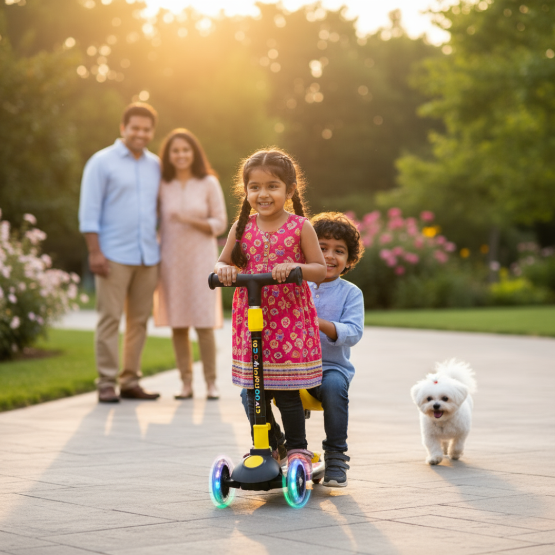 Super Scooty for Kids | Foldable Skate Scooter with LED Wheels & Adjustable Height