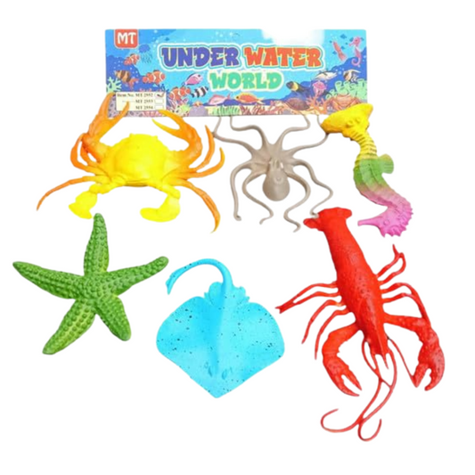 (Random animals) Underwater Ocean Animal Toy Set – 6 Pcs Marine Sea Creatures for Kids