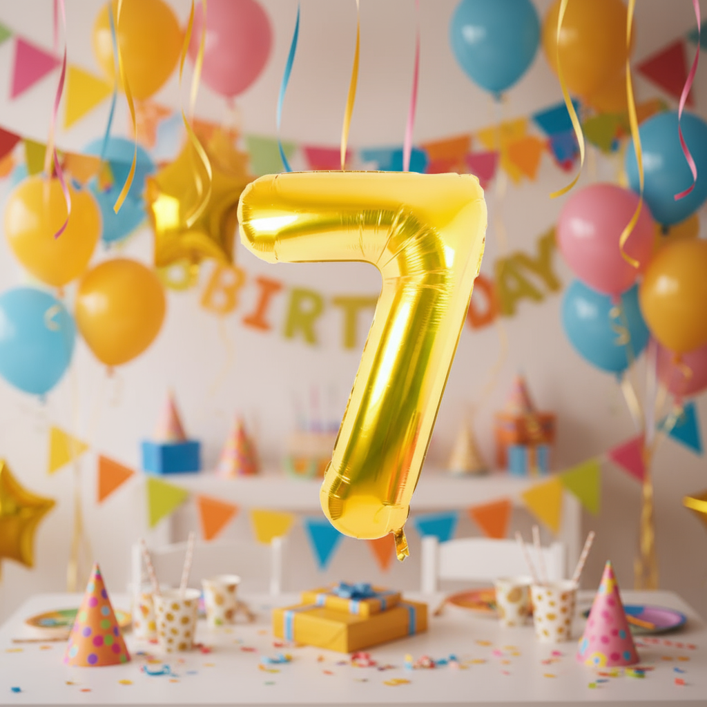 Foil/Helium 16” Balloon Number 7 for Age