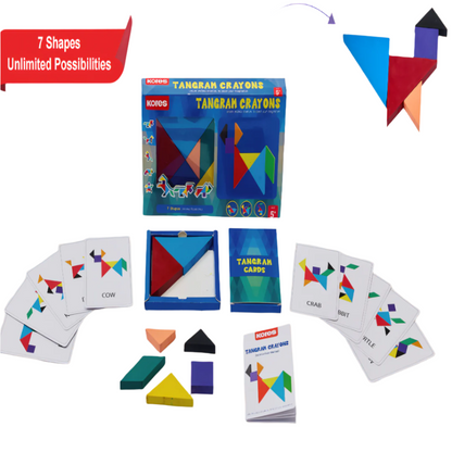 Tangram Crayons for Kids 5+ | DIY Puzzle & Creative Art Set | Educational & Fun Toy