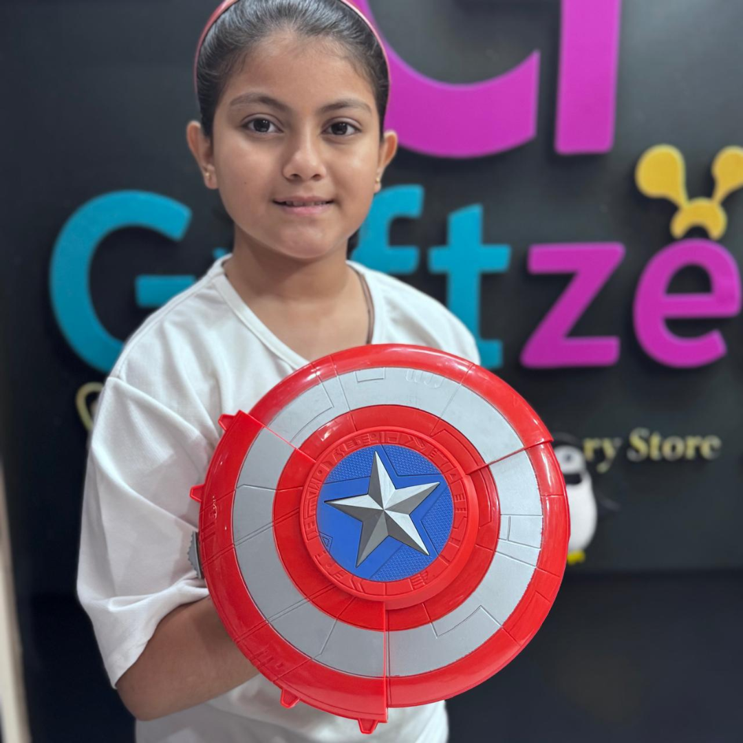 Space Battle Cannon Shield Toy Gun – Captain America Soft Bullet Blaster with Shield
