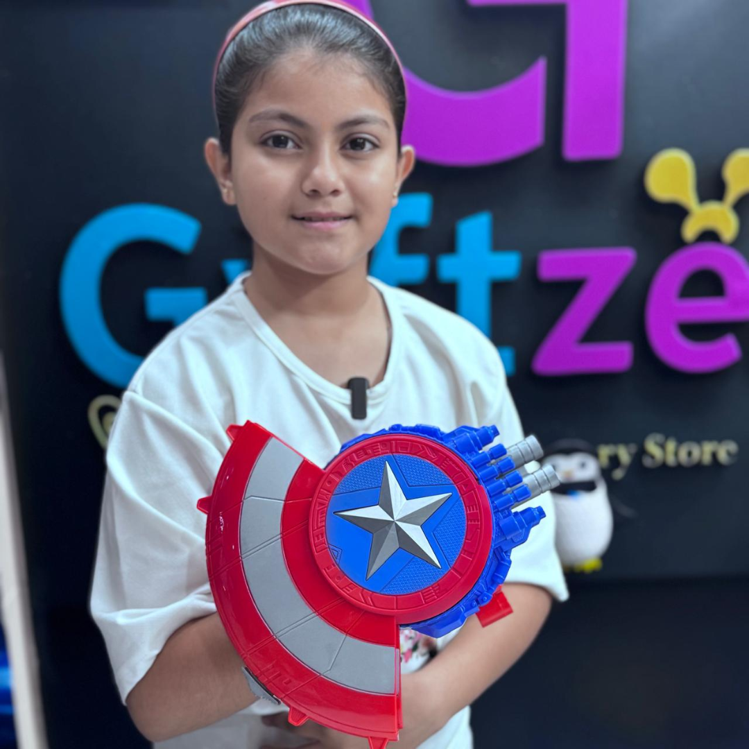 Space Battle Cannon Shield Toy Gun – Captain America Soft Bullet Blaster with Shield