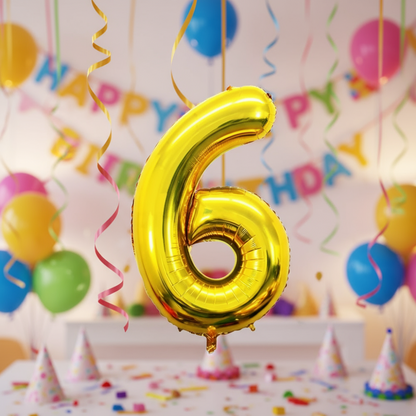Foil/Helium 16” Balloon Number 6 for Age