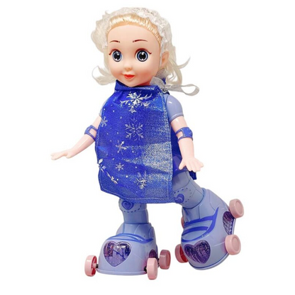 [Random color] Skating Girl Toy with Lights & Music – Moving Dancing Doll with Colorful LED & Sound