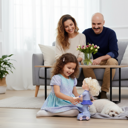 [Random color] Skating Girl Toy with Lights & Music – Moving Dancing Doll with Colorful LED & Sound